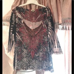 Moving sale‼️3x  3/4 sleeve blouse -reds/brown etc